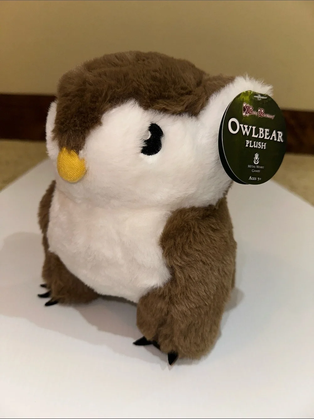 NWT OwlBear Plush 9” Brown & White Plush Baby Bestiary by Metal Weave Game